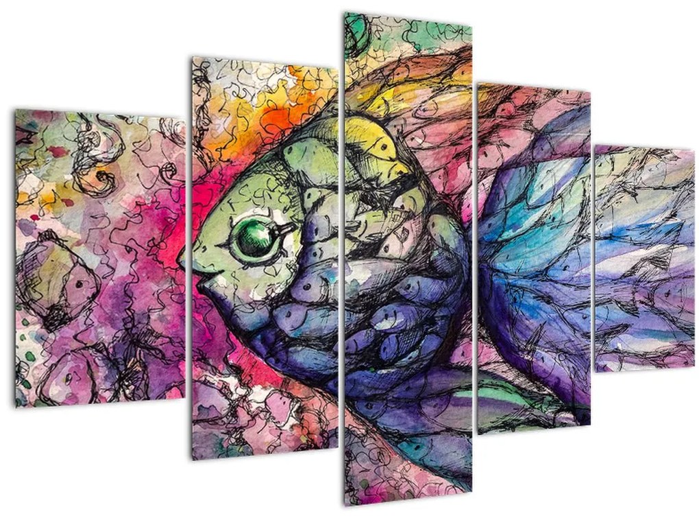 Tablou - Peștișorul colorat (150x105 cm)