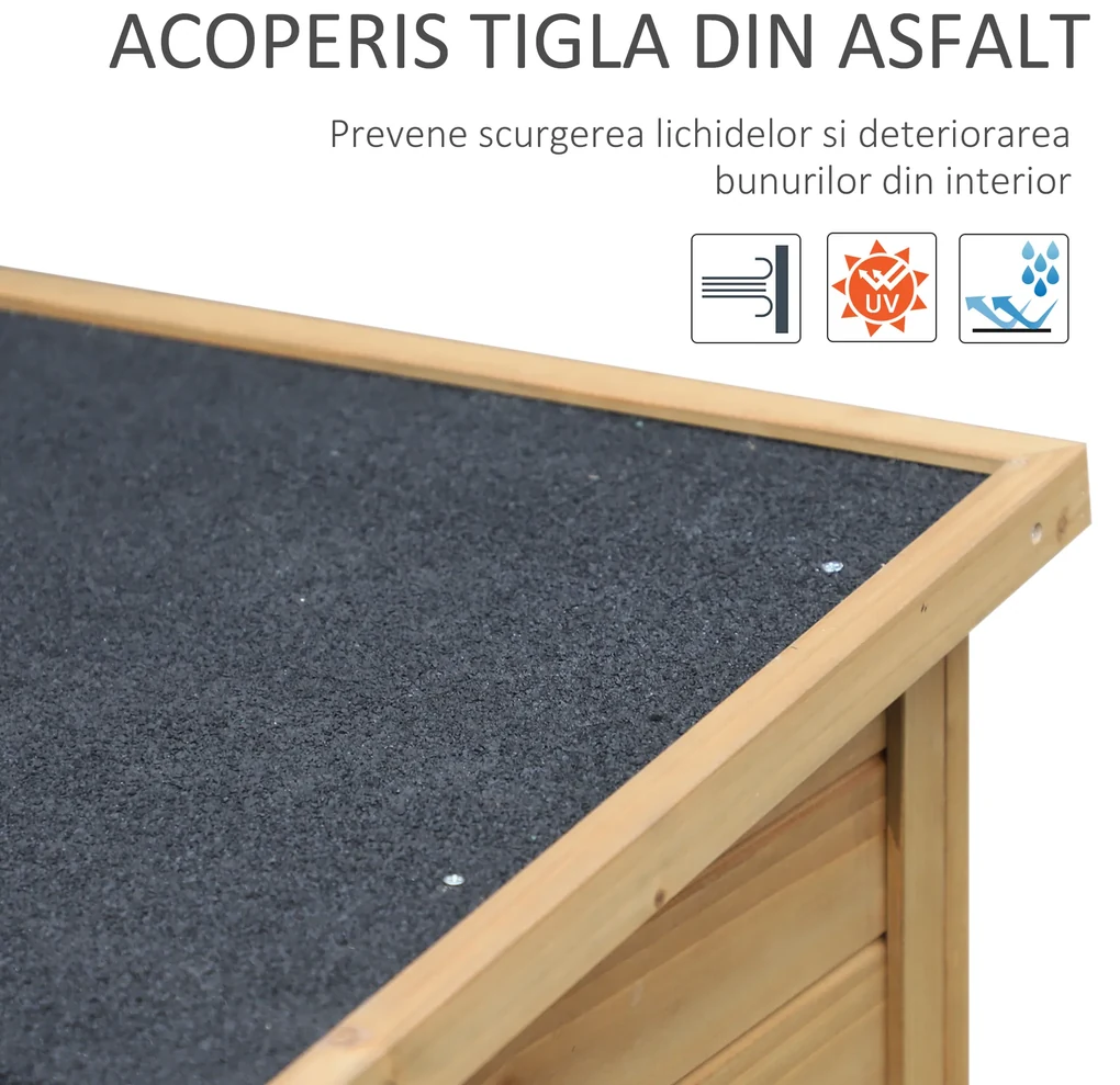 Outsunny Magazie de gradina, casuta din lemn de brad, sopron pentru ...