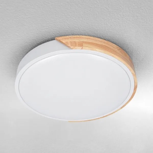 Brilagi - Plafonieră LED PILANA, 24W/230V, stejar/alb, Ø 30 cm