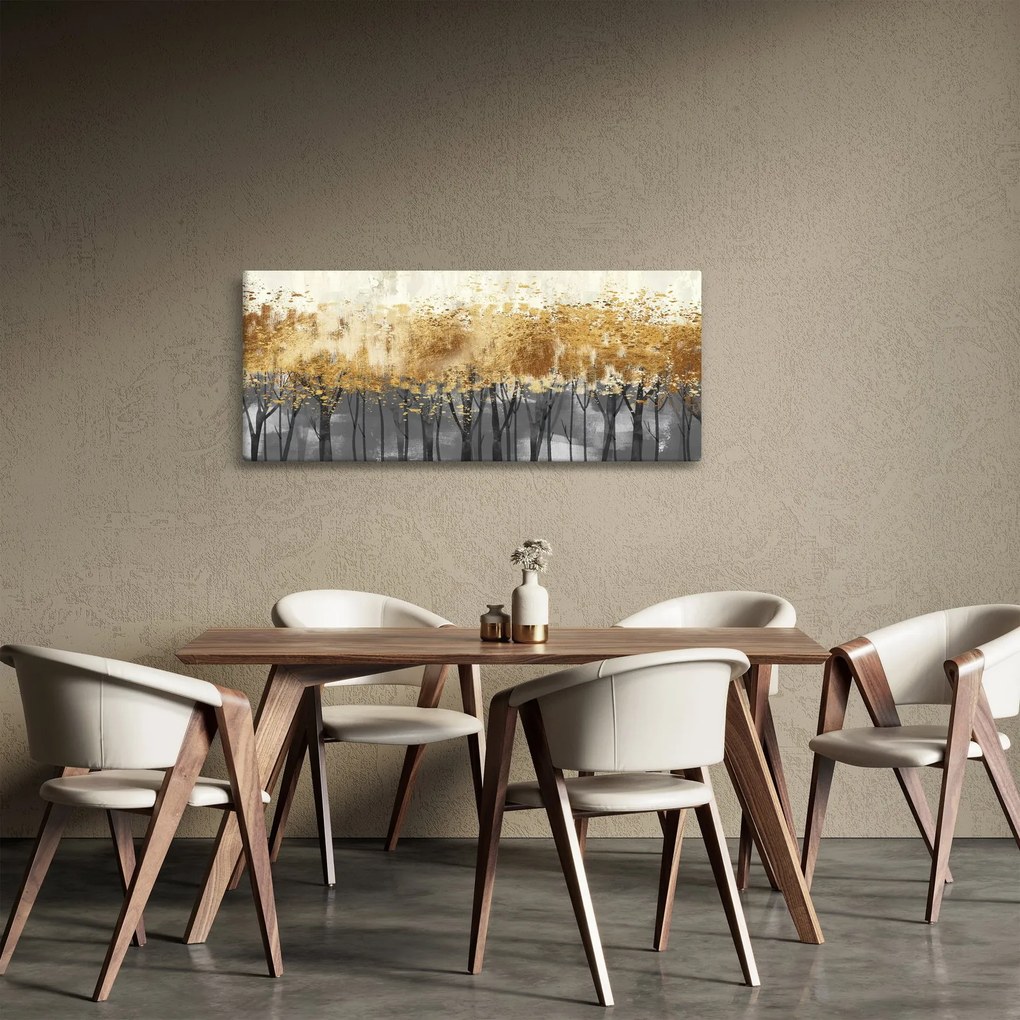 Tablou - Copaci aurii (120x50 cm)