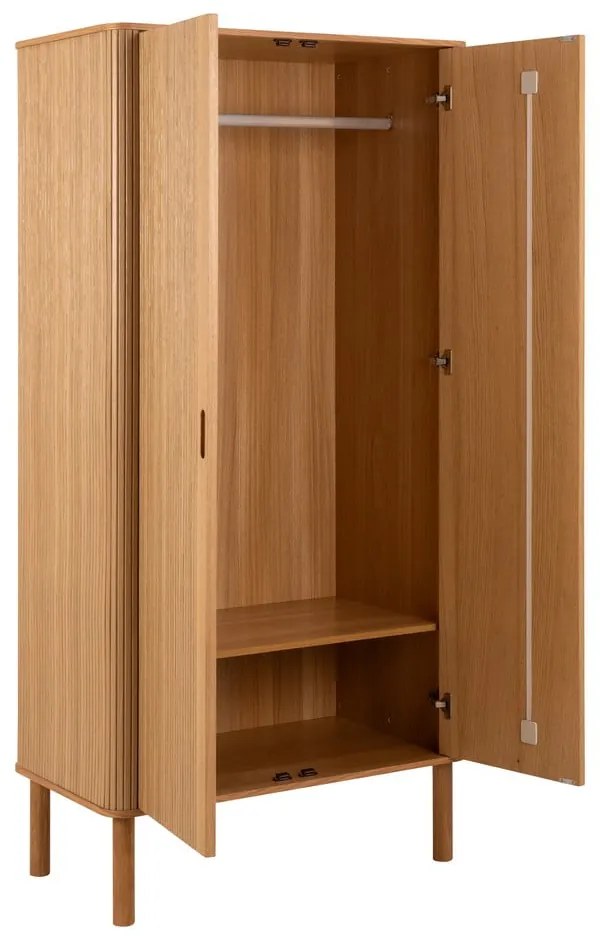 Șifonier în culoare naturală cu aspect de lemn de stejar 100x200x55 cm Langley – Actona