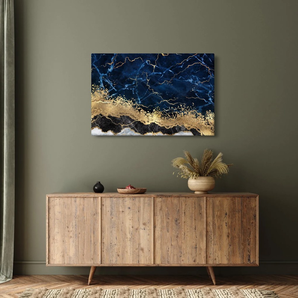 Tablou - Marmură albastru închis (90x60 cm)