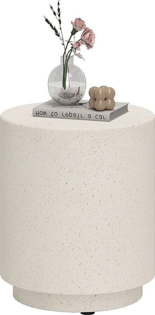 HOMCOM Masă laterală cu aspect beton 37 cm x 37 cm x 43 cm Pulbere anorganică de minereu Gri | Aosom Romania