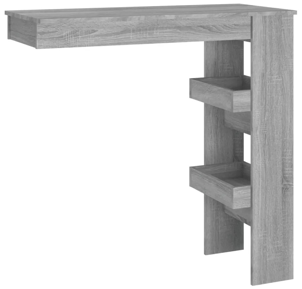 817223 vidaXL Masă bar de perete gri sonoma 102x45x103,5 cm lemn compozit