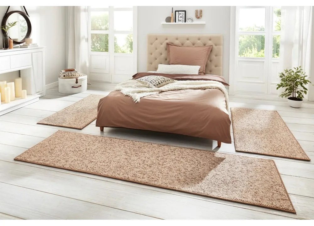 Covor tip traversă maro deschis 80x300 cm Wolly – BT Carpet