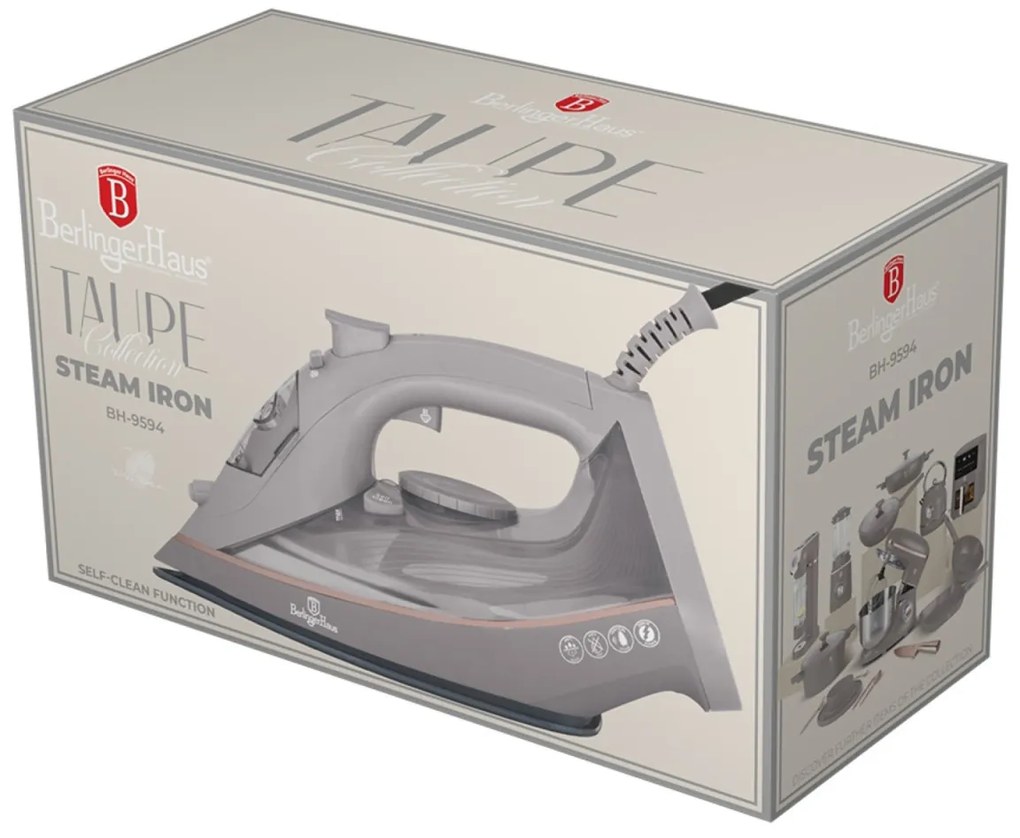 Fier de calcat 2200W cu aburi Taupe Berlinger Haus BH 9594