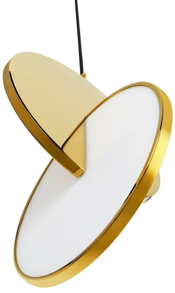 Lustra suspendata LED design decorativ Disc auriu