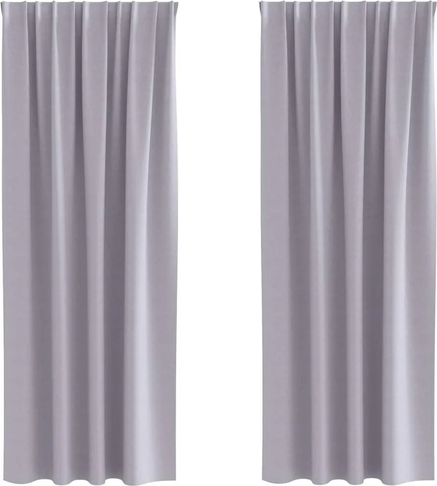 vidaXL Perdele Opaque cu Inel 2 pcs Gri Metalic 260 x 140 cm Poliester