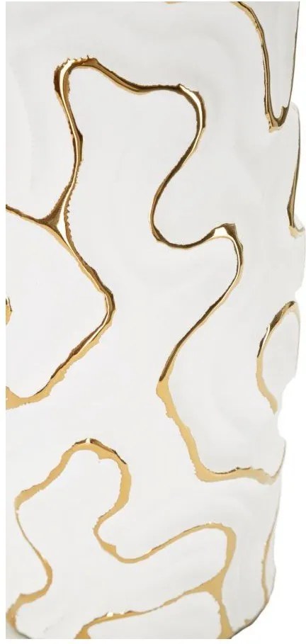 Vază albă-aurie din ceramică (înălțime 25 cm) Adore – Mauro Ferretti