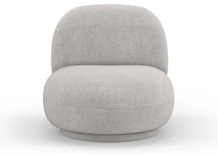 Fotoliu gri deschis cu tapițerie din stofă bouclé Chuck – Micadoni Home