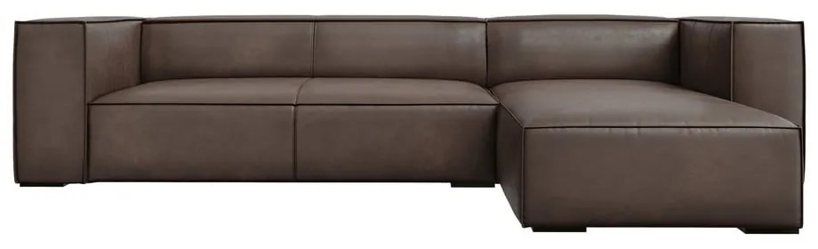 Colțar maro cu tapițerie din piele (cu șezlong pe partea dreaptă) Madame – Windsor &amp; Co Sofas