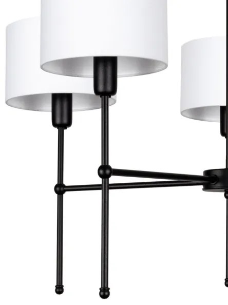 Lustră pe tijă MADELA 5xE14/40W/230V alb/negru