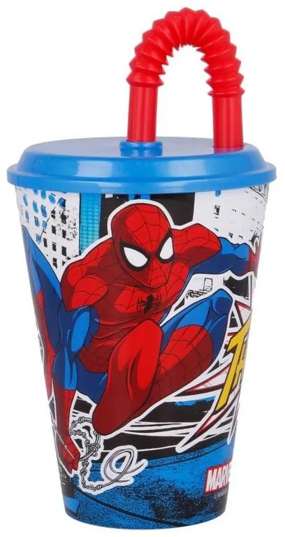 Omul Păianjen Pahar cu pai Streets, Plastic 430 ml