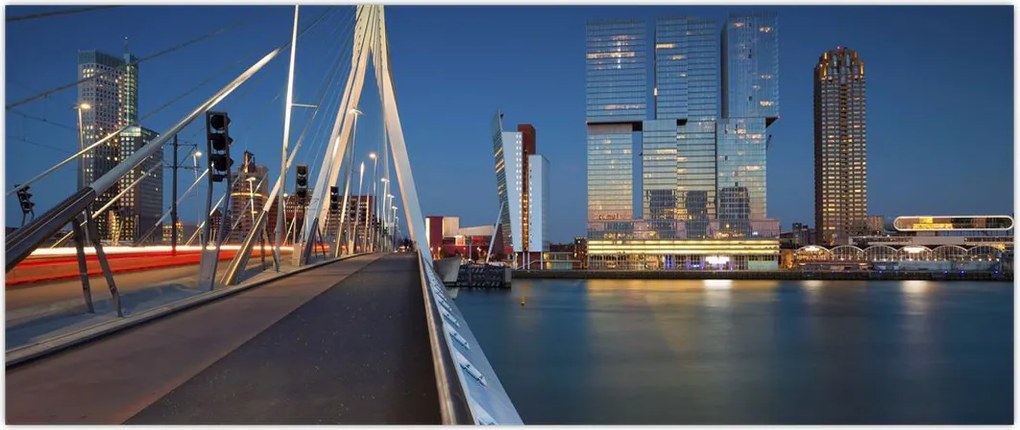 Tablou - Amurg în Rotterdam, Olanda (120x50 cm)