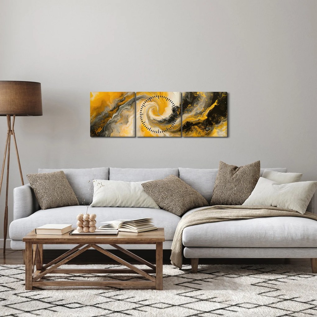 Tablou - Abstractizare în spirală (cu ceas) (90x30 cm)