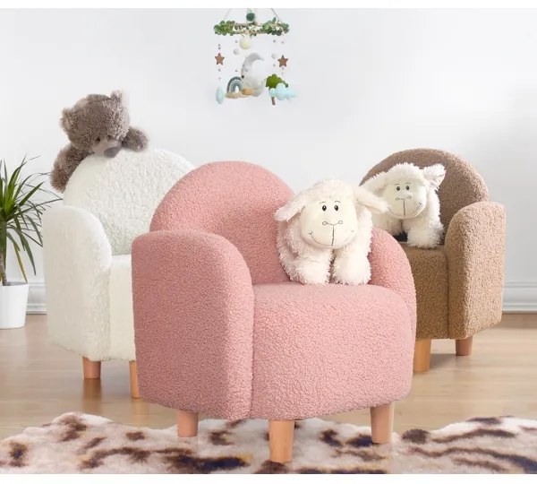 Fotoliu DORY pentru copii, roz deschis