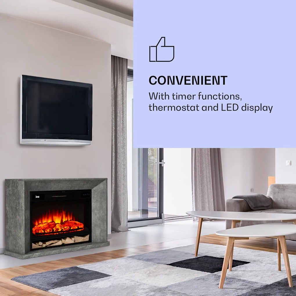 Klarstein Crater Lake, șemineu electric, 1900 W, tehnologie LED, telecomandă