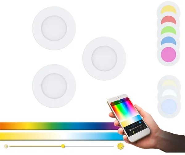 Eglo 32881-Set 3x spoturi LED RGB reglabile încastrate FUEVA-C LED/3W/230V