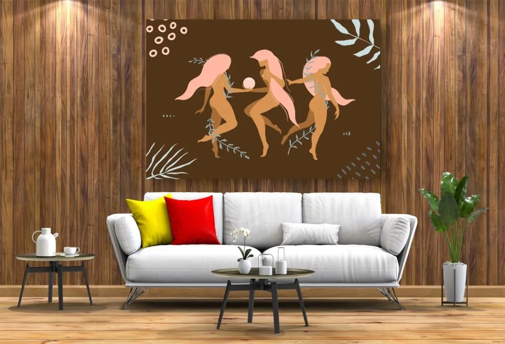 Tablou Canvas - Abstract femei nud cu glob