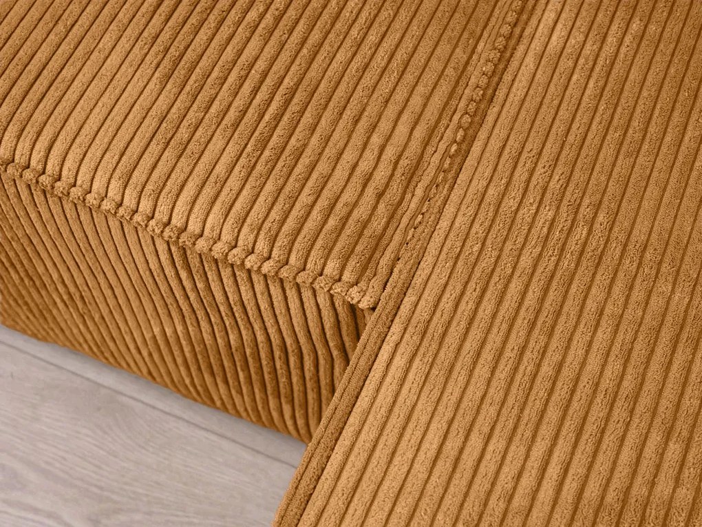 Canapea colt extensibila SMART COSARO mustar, cu colt bilateral + 2 perne CADOU