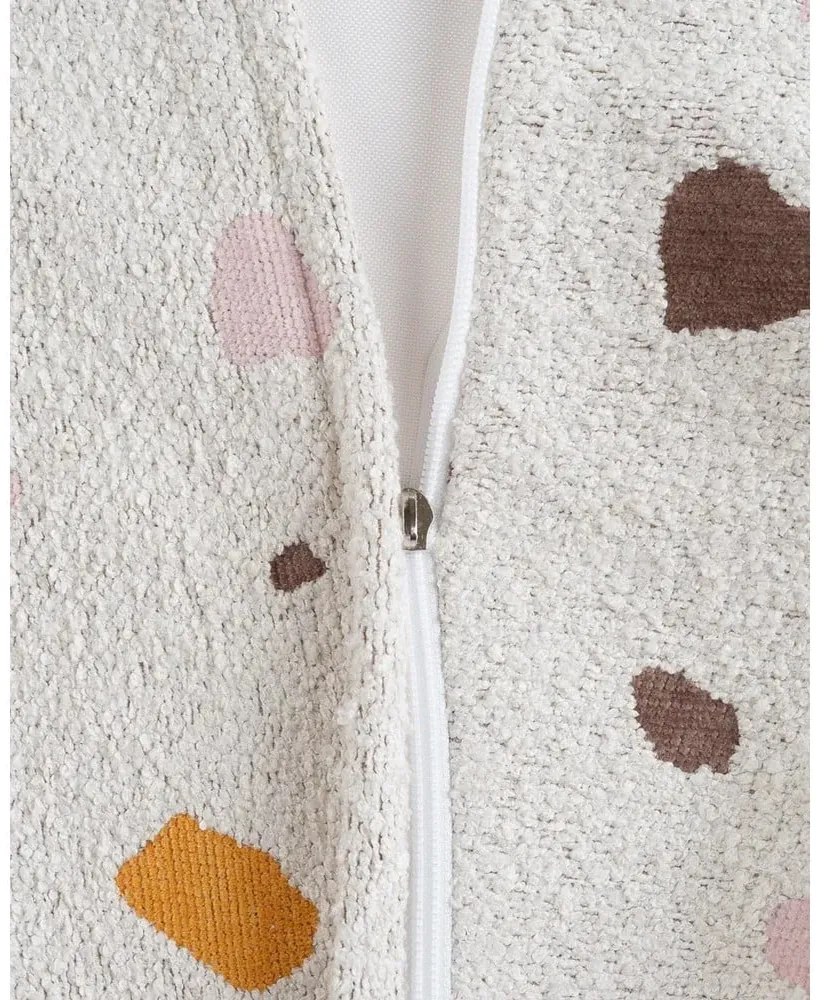 Fotoliu puf pentru copii alb cu tapițerie din țesătură bouclé/cu tapițerie din chenille Terrazzo Chair – Wigiwama