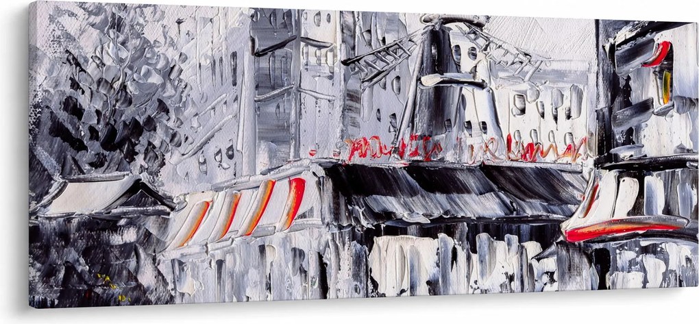 Tablou - Strada din Paris, pictură în ulei (120x50 cm)