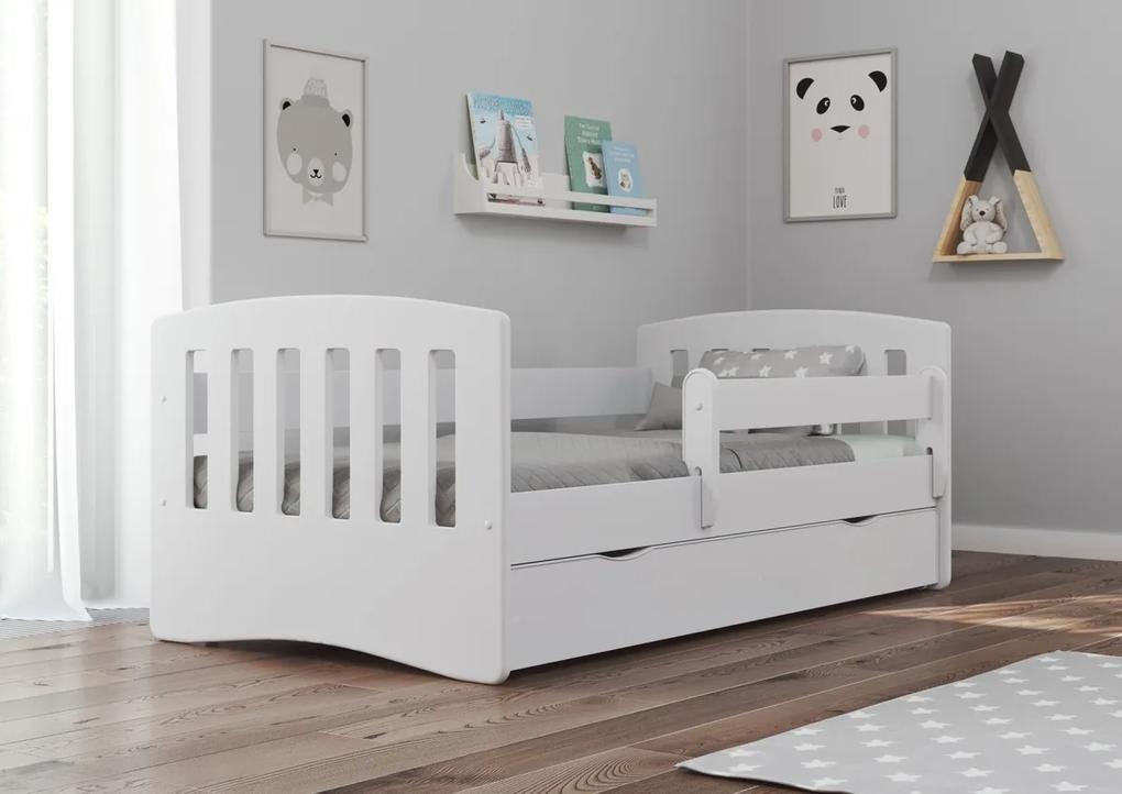 Pat Classic pentru copii - alb 160x80 cm pat + spațiu de depozitare