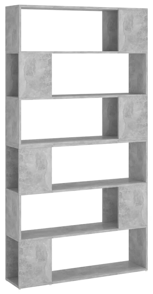 3082075 vidaXL Bibliotecă/Separator cameră, gri beton, 100x24x188 cm