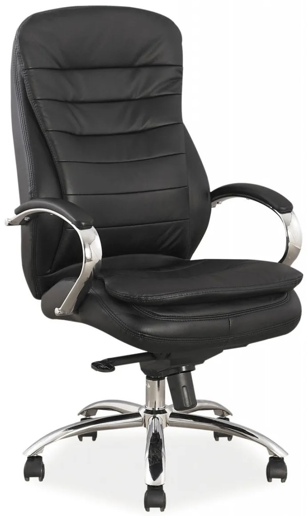 Scaun de birou Q-154 negru piele naturala
