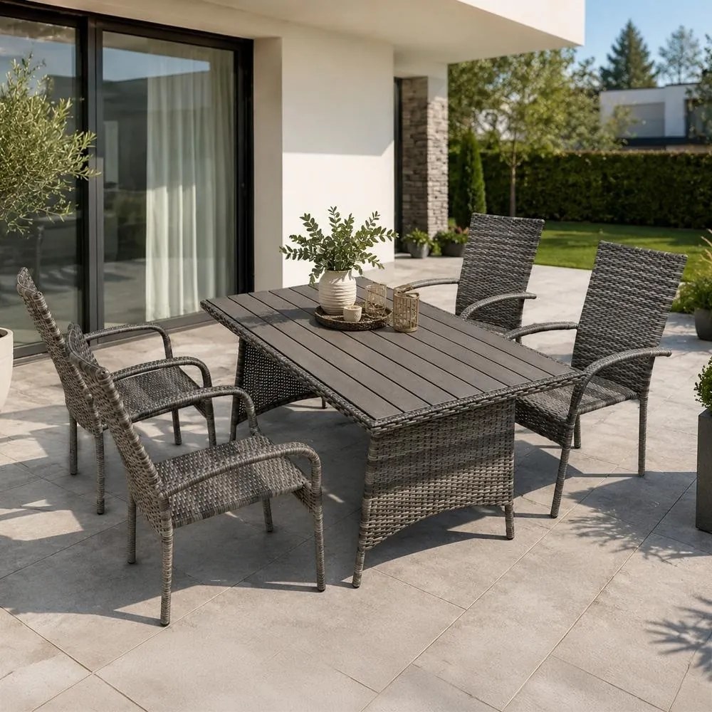 Set mobilier de grădină pentru dining AVENBERG TAVOLO gri