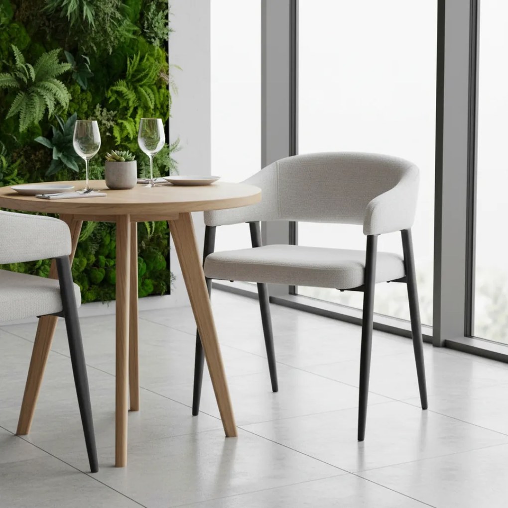 Fotoliu de sufragerie design, gri deschis/negru, NIZAR TYP 2