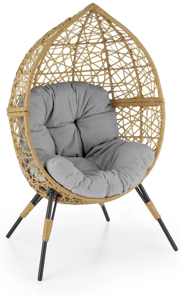 Fotoliu de gradina Oskar rattan/gri