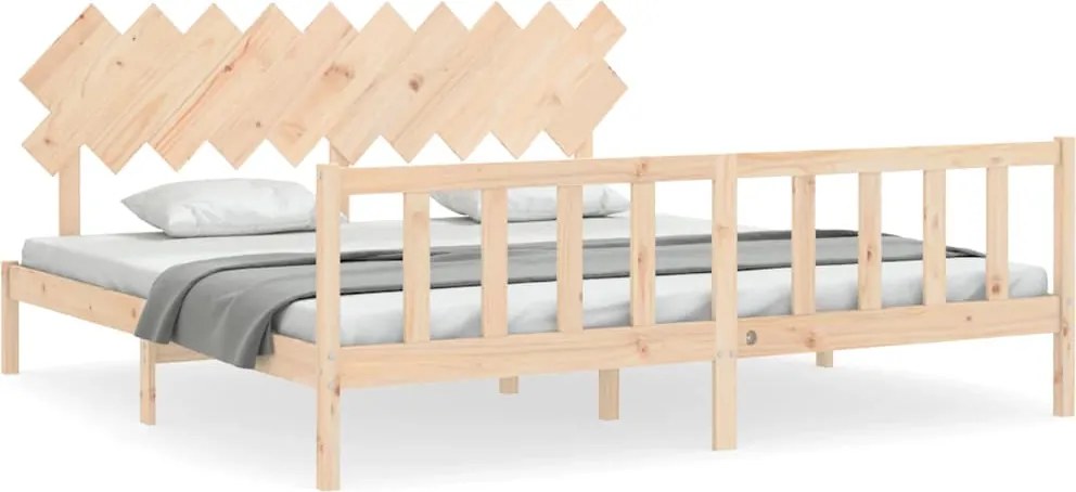 vidaXL Cadru de pat fără saltea, 200x200 cm, lemn masiv pin