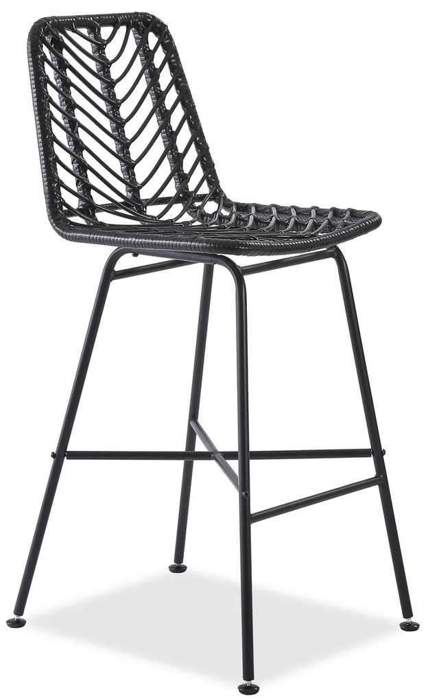 Scaun de bar din ratan negru ESPO 97