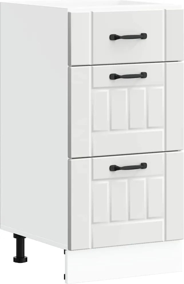 vidaXL Dulap de bază de bucătărie „Lucca” din lemn prelucrat alb