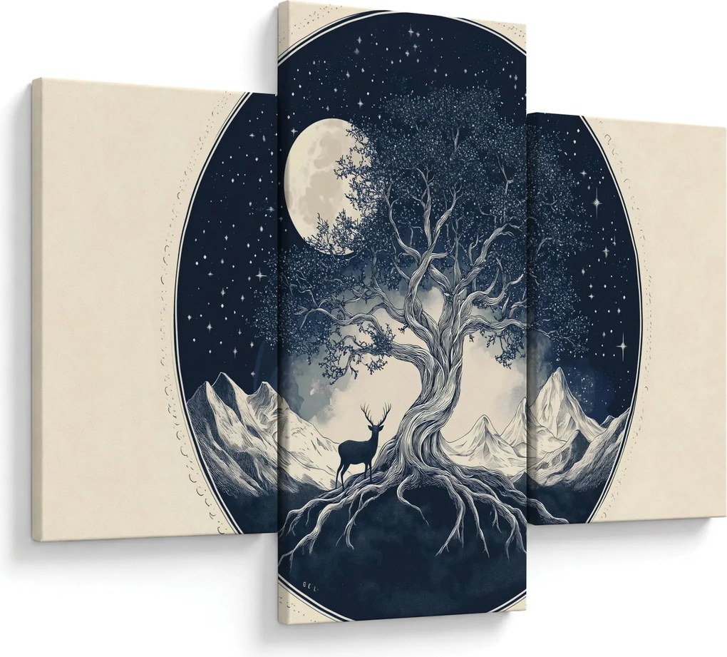 Tablou – Arbore magic cu cerb I. (90x60 cm)