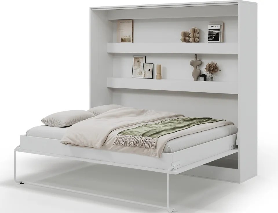 Pat rabatabil Devesto Horizontal Wall 160 alb, 200x160 cm – Alb
