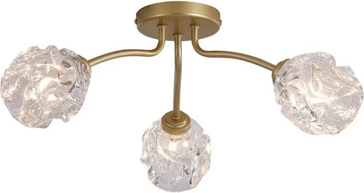 Lustra aplicata 3 becuri metal auriu Astral