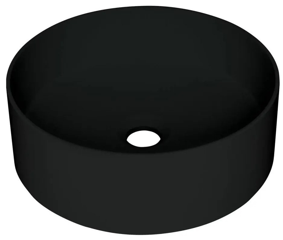 Deante CQS_NU4S - lavoar pentru blat SILIA, Ø 36 cm, granit, negru