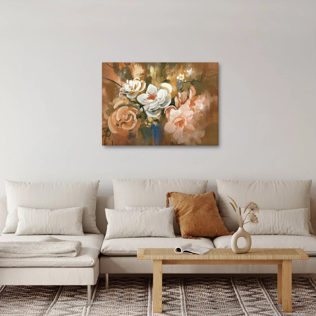Tablou -Buchet de flori pictat (70x50 cm)