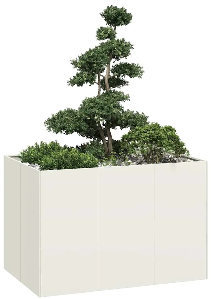 vidaXL Jardinieră, alb, 120x80x80 cm, oțel