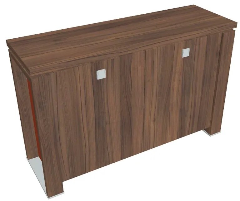 Dulap mic Verno+ S 140 x 46 x 90 cm, nuc / portocaliu