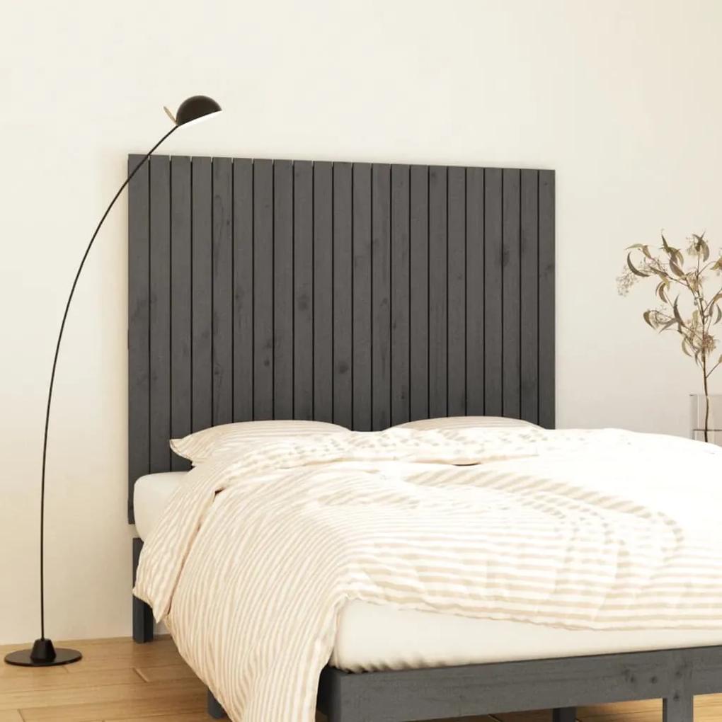 824970 vidaXL Tăblie de pat pentru perete, gri, 140x3x110 cm, lemn masiv pin
