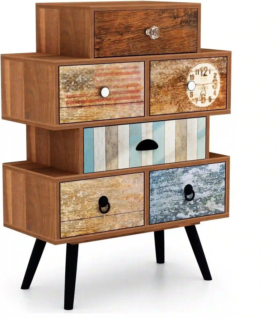 Comoda MEZO KM2, multicolor, PAL/metal, 63x29x85 cm