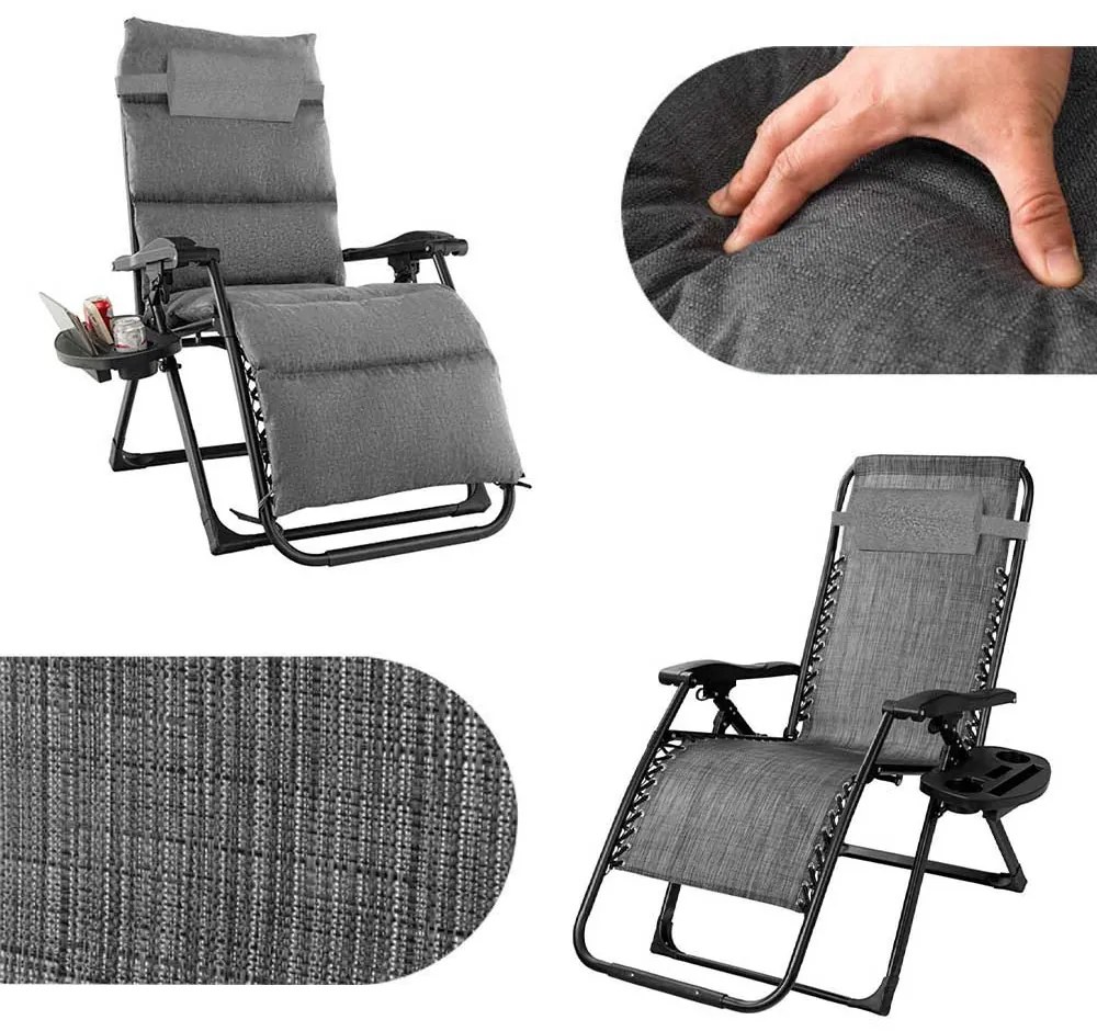 Scaun gravitatie zero capitonat-gri