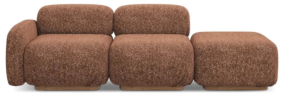 Șezlong modular portocaliu/maro (cu colț pe partea stângă) Ailani – Makamii