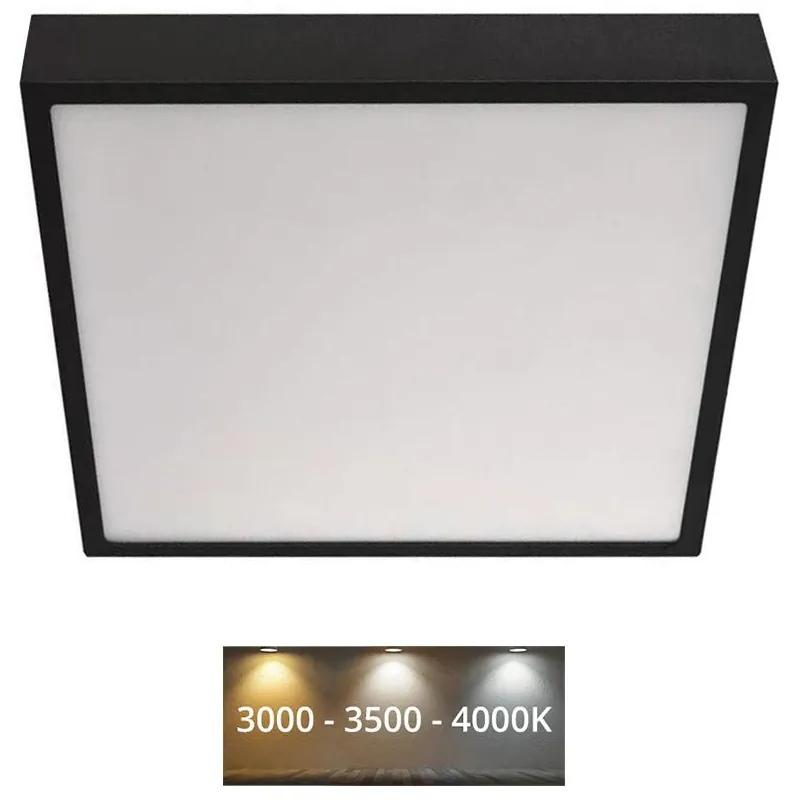 Plafonieră LED/28,5W/230V 3000/3500/4000K 30x30 cm negru