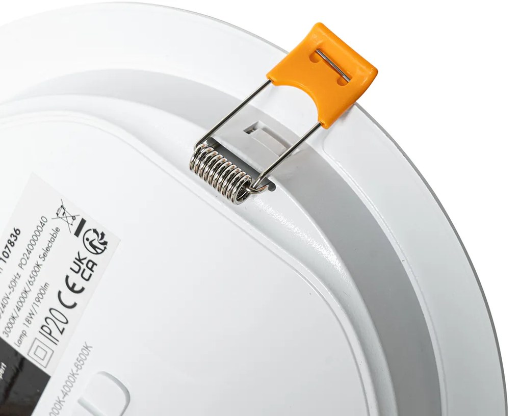 Set de 6 spoturi incastrate albe 17 cm inclusiv LED reglabil Kelvin - Stephanie