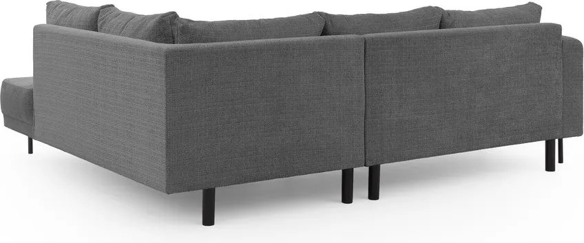 Colțar gri închis cu tapițerie din chenille (cu colț pe partea dreaptă/în formă de ”L”) Mauris – Ropez