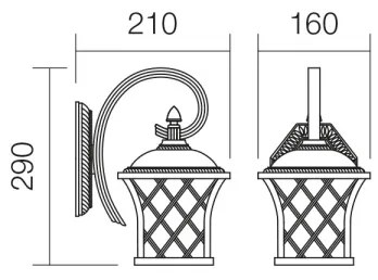 Lampă de perete de exterior Redo 9951 BREMEN 1xE27/42W/230V IP23 auriu/patină